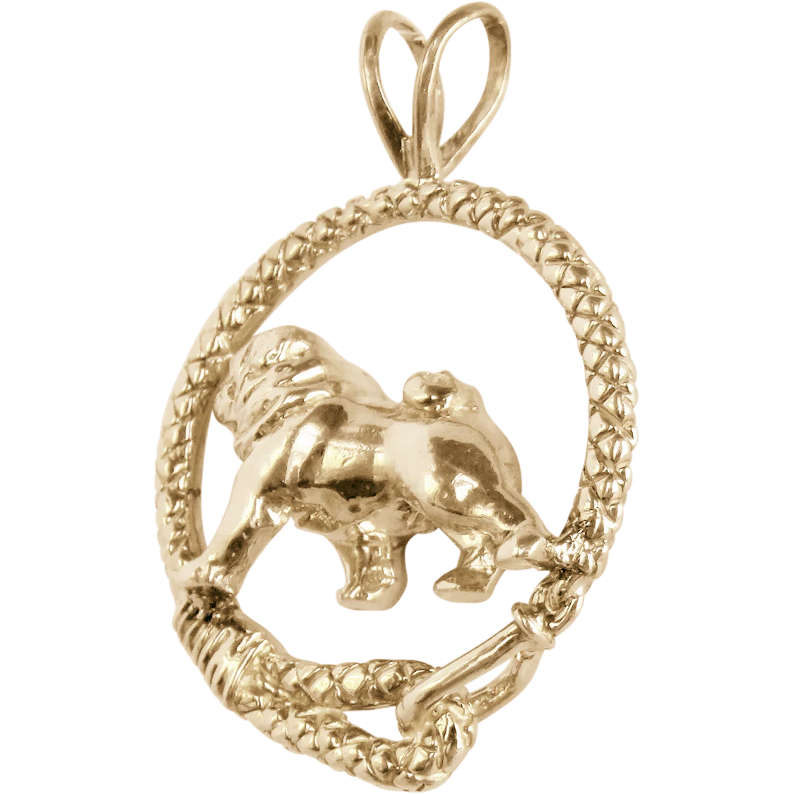Solid 14K Gold Pug Leash Pendant - Image 3