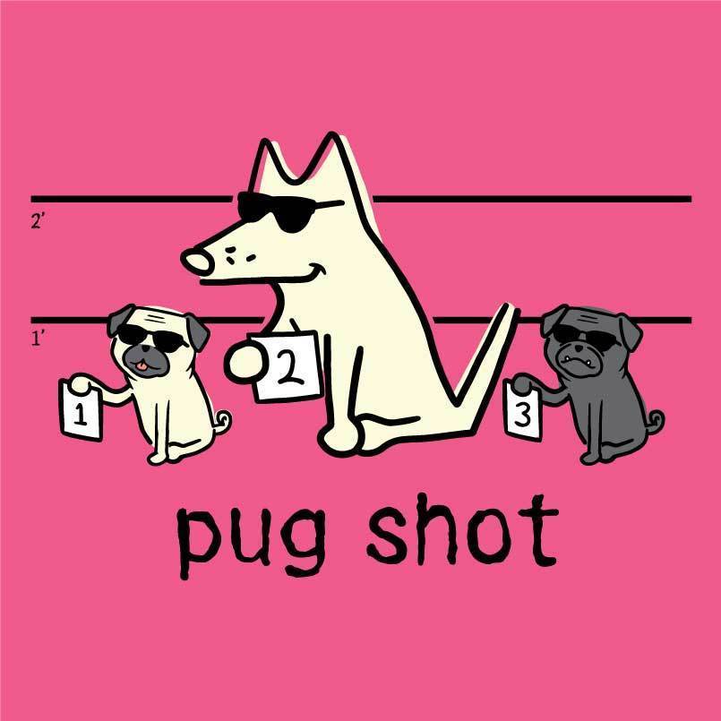 Pug Shot - Ladies T-Shirt V-Neck - Image 4