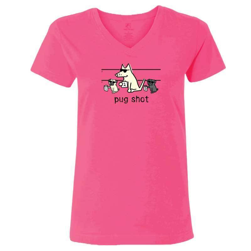 Pug Shot - Ladies T-Shirt V-Neck - Image 5