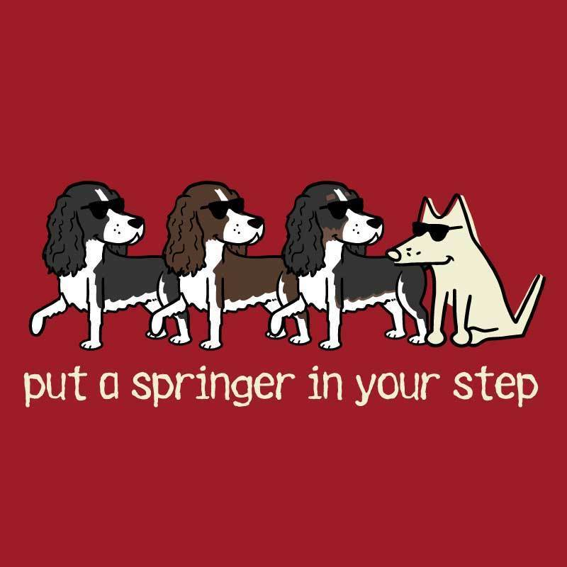 Put A Springer in Your Step - Ladies T-Shirt V-Neck - Image 2