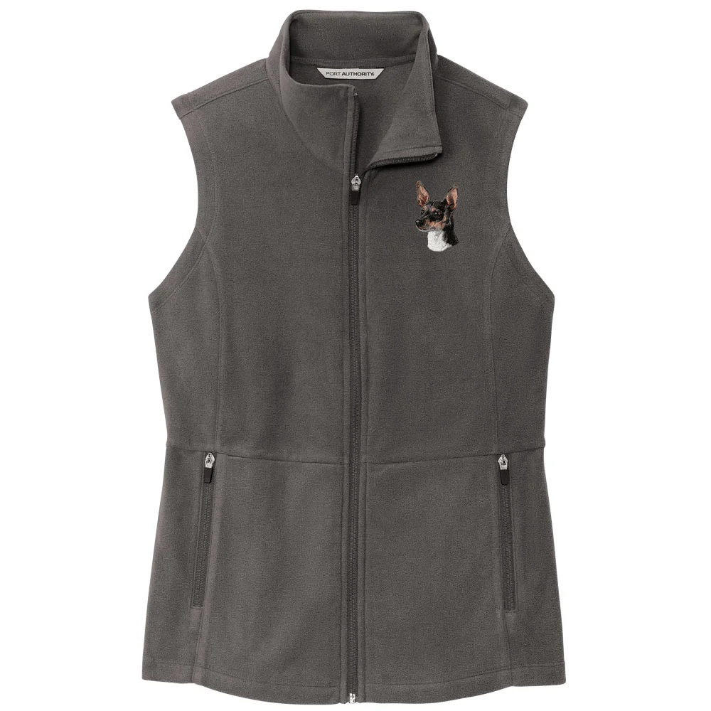 Rat Terrier Embroidered Women's Fleece Vest - Image 2