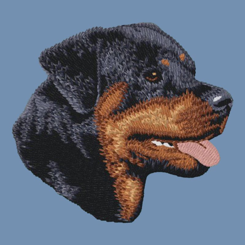 Rottweiler Embroidered Men's Denim Shirt - Image 2