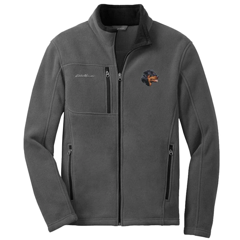 Rottweiler Embroidered Men's Fleece Jacket
