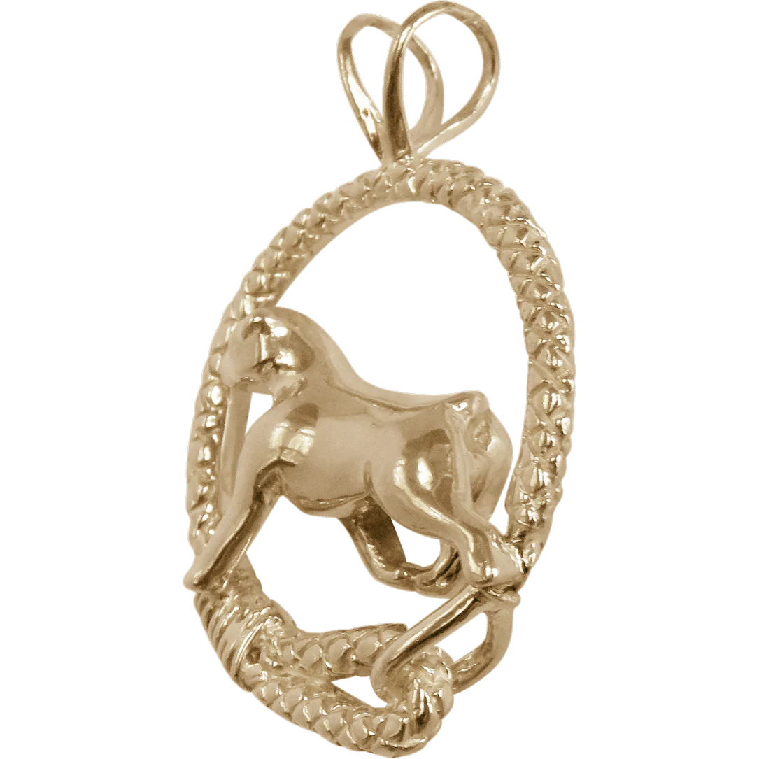 Solid 14K Gold Rottweiler Leash Pendant - Image 3