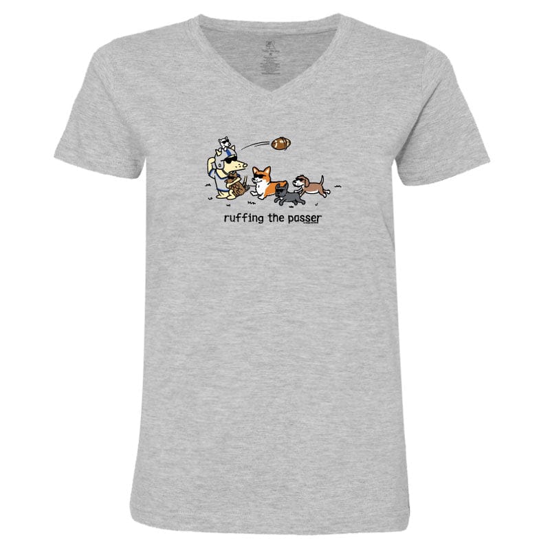 Ruffing the Passer - Ladies T-Shirt V-Neck - Image 3