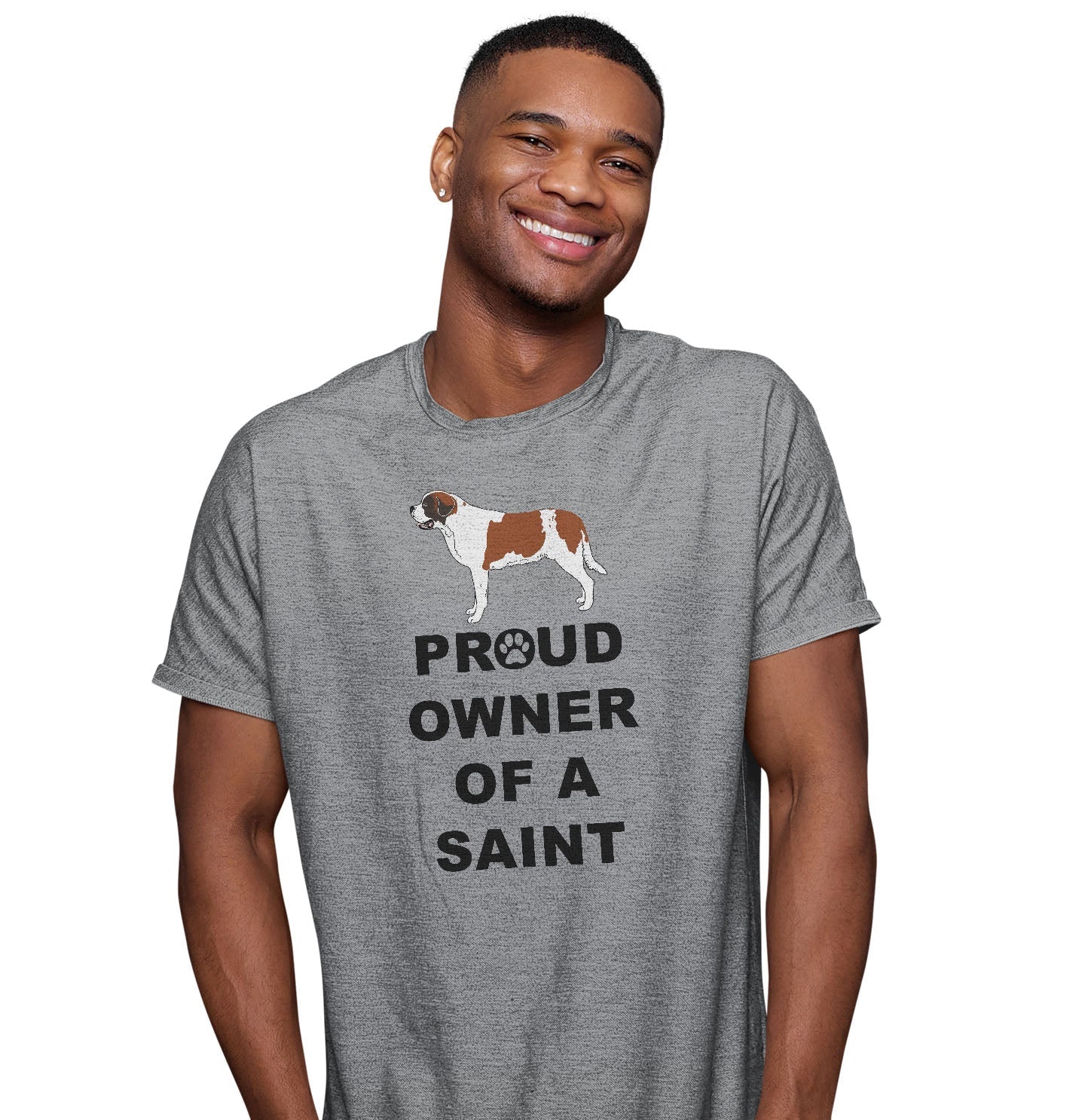 Saint Bernard Proud Owner - Adult Unisex T-Shirt - Image 3