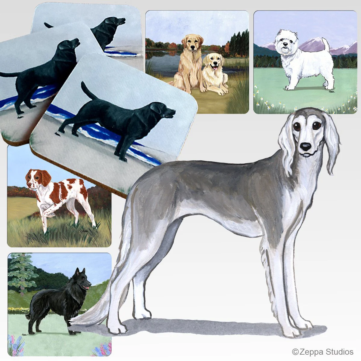 Saluki Scenic Square Coaster