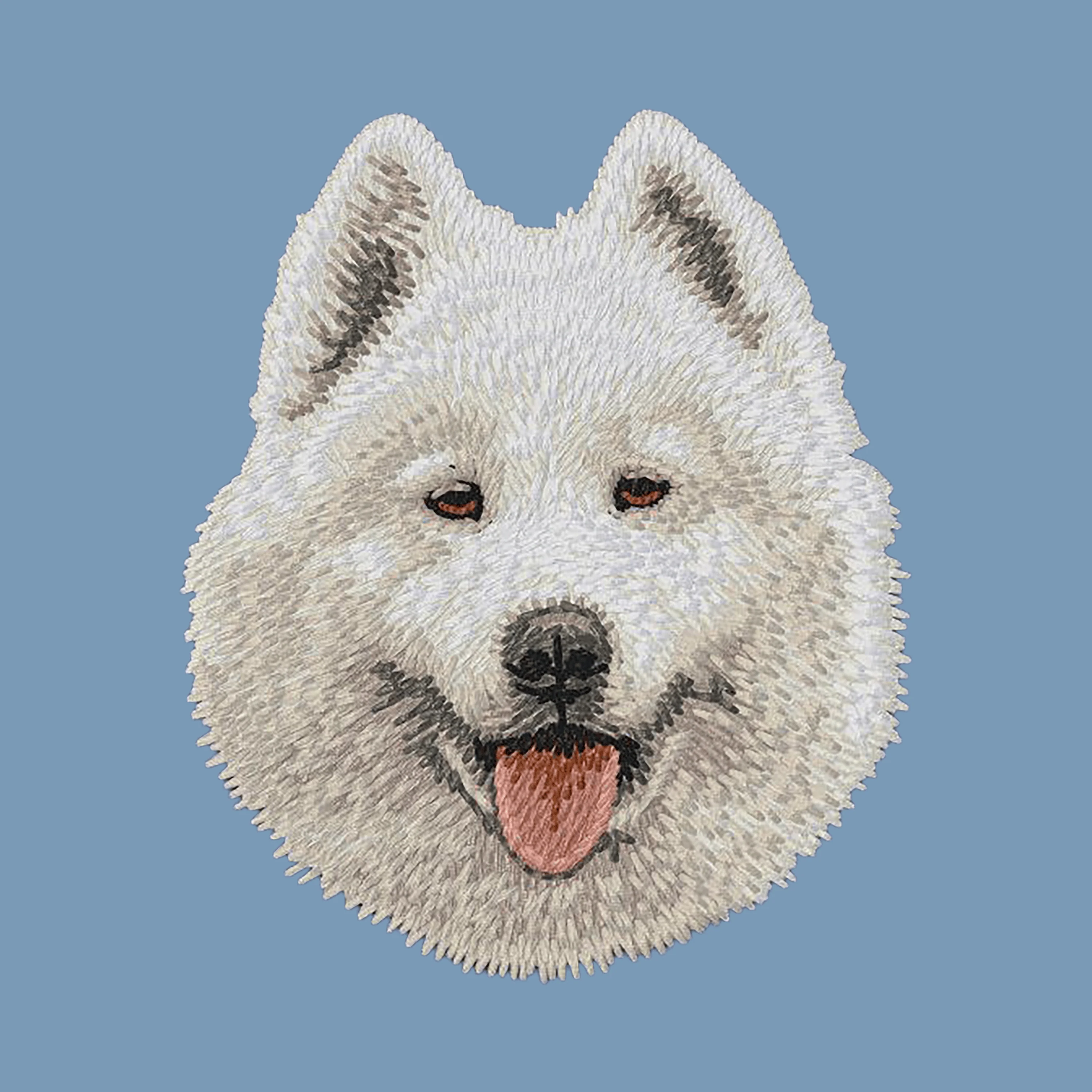 Samoyed Embroidered Men's Denim Shirt - Image 2