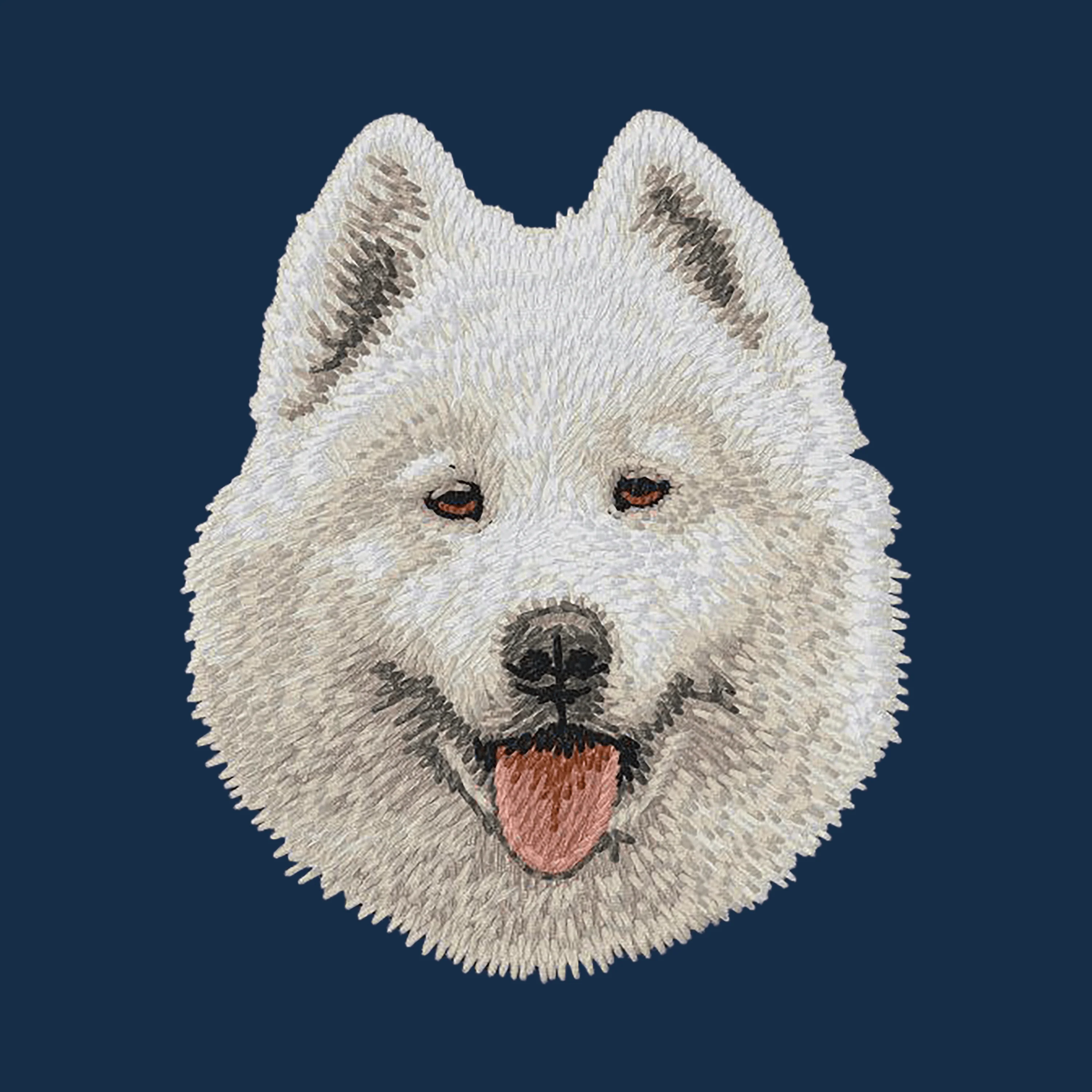 Samoyed Embroidered Men's Denim Shirt - Image 4