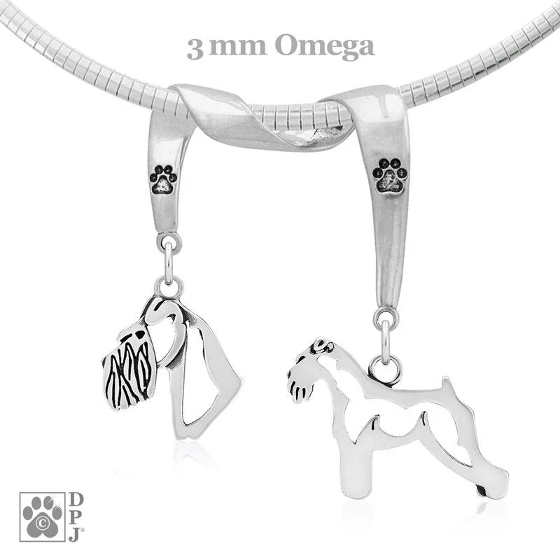 Schnauzer Natural Ears, Charm Holder, Necklace