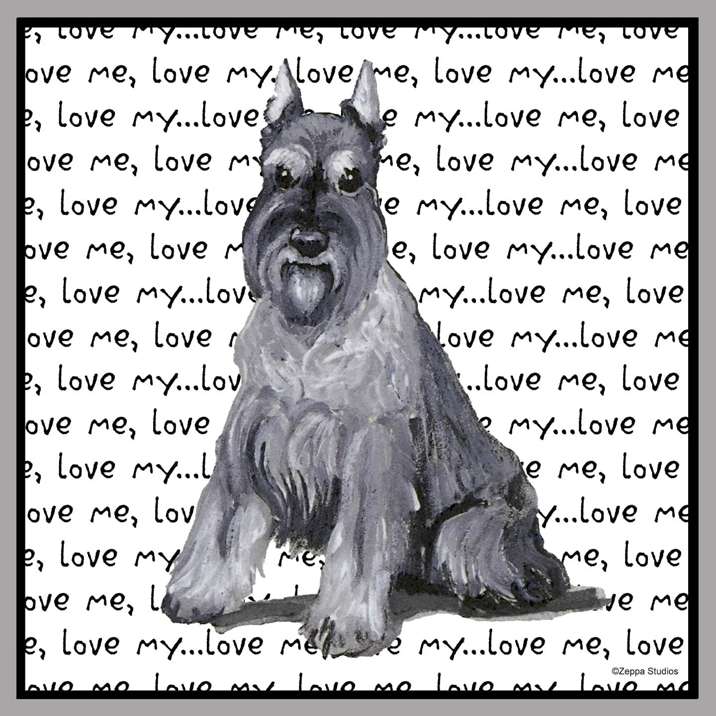 Schnauzer Love Text - Women's V-Neck T-Shirt - Image 2