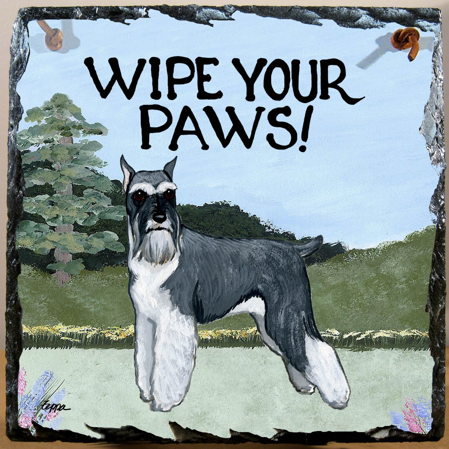 Schnauzer Slate Sign