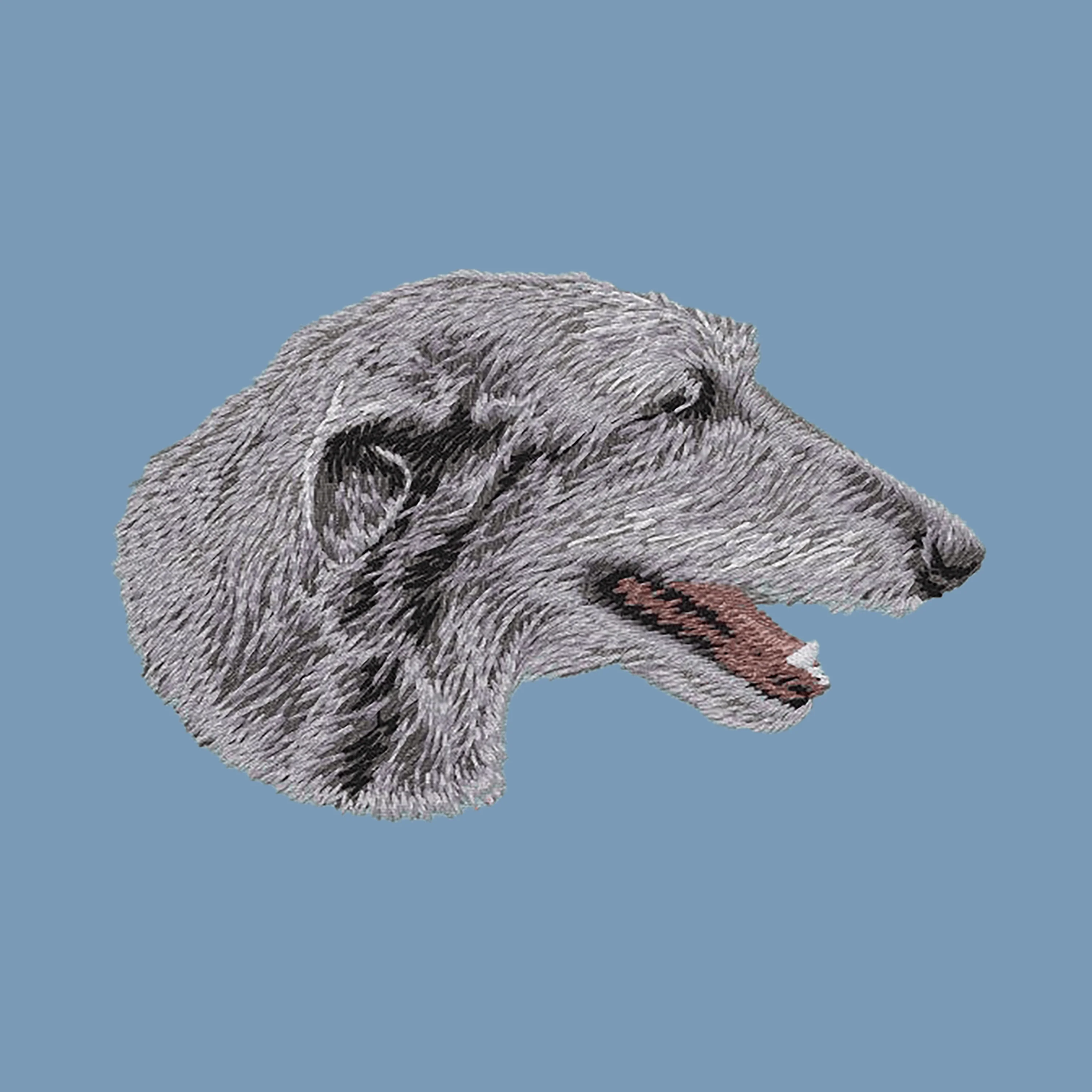 Scottish Deerhound Embroidered Men's Denim Shirt - Image 2