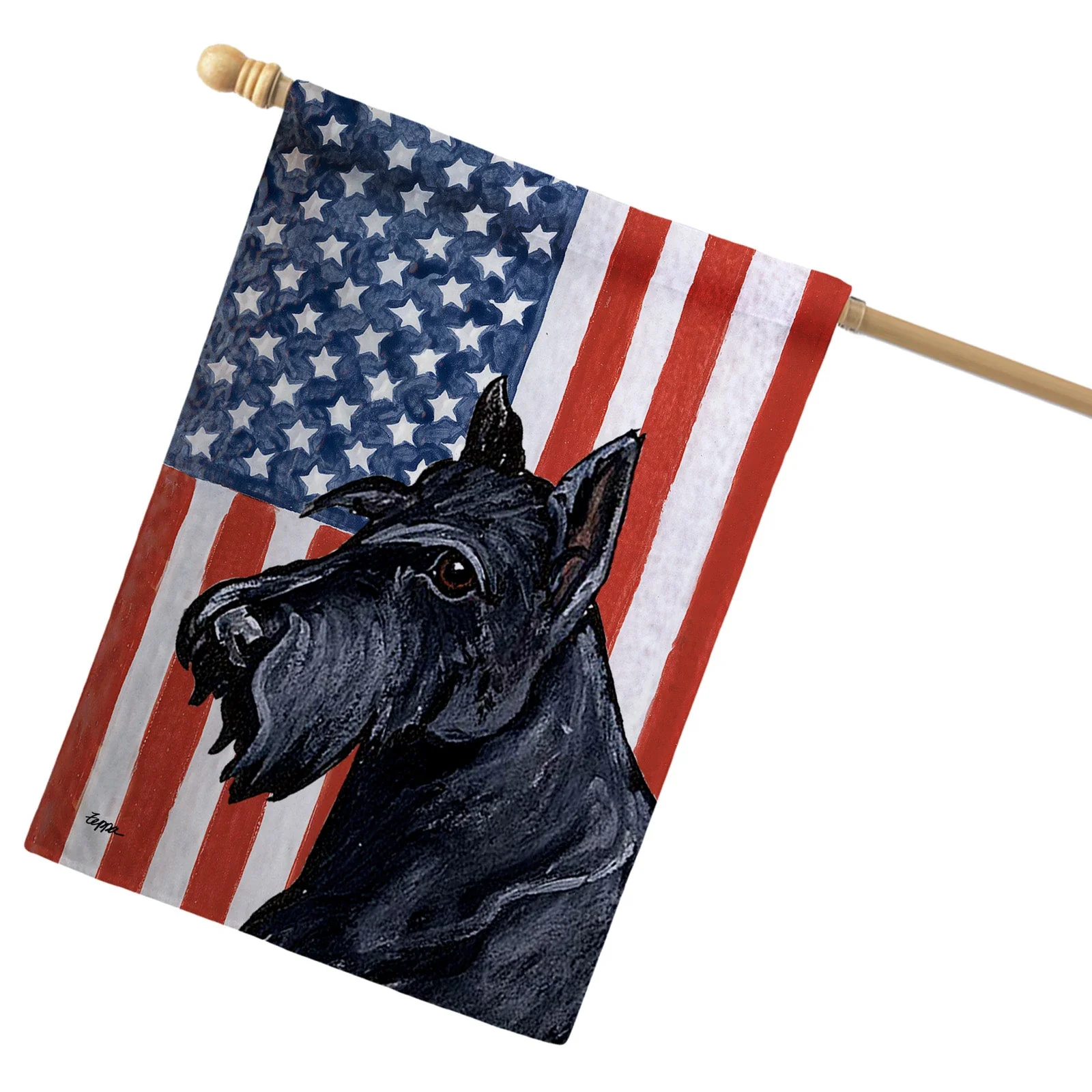 Scottish Terrier Americana House Flag - Image 2