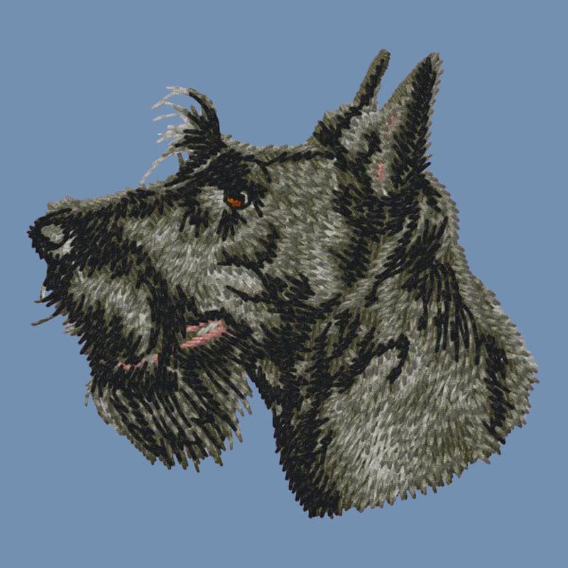 Scottish Terrier Embroidered Men's Denim Shirt - Image 2