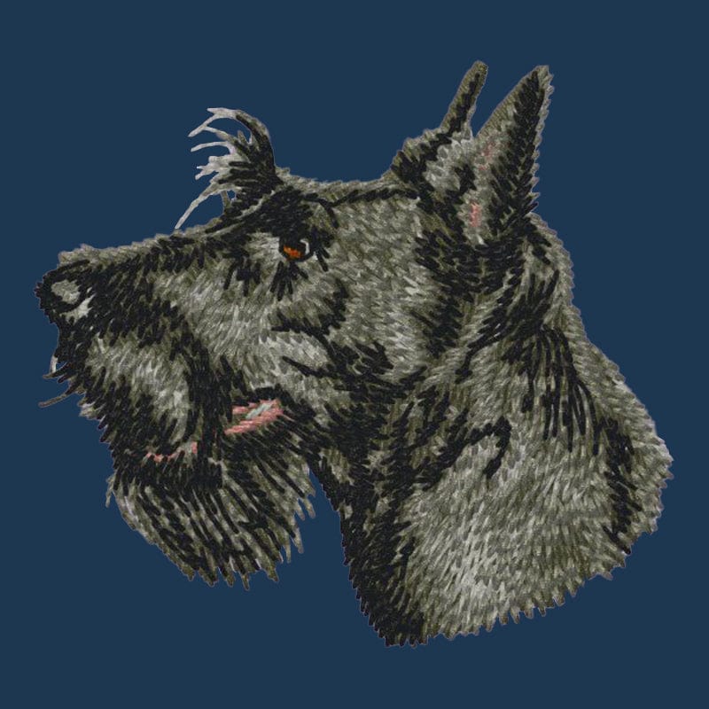 Scottish Terrier Embroidered Men's Denim Shirt - Image 4
