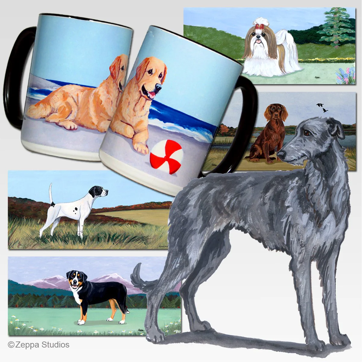 Scottish Deerhound Scenic Mug