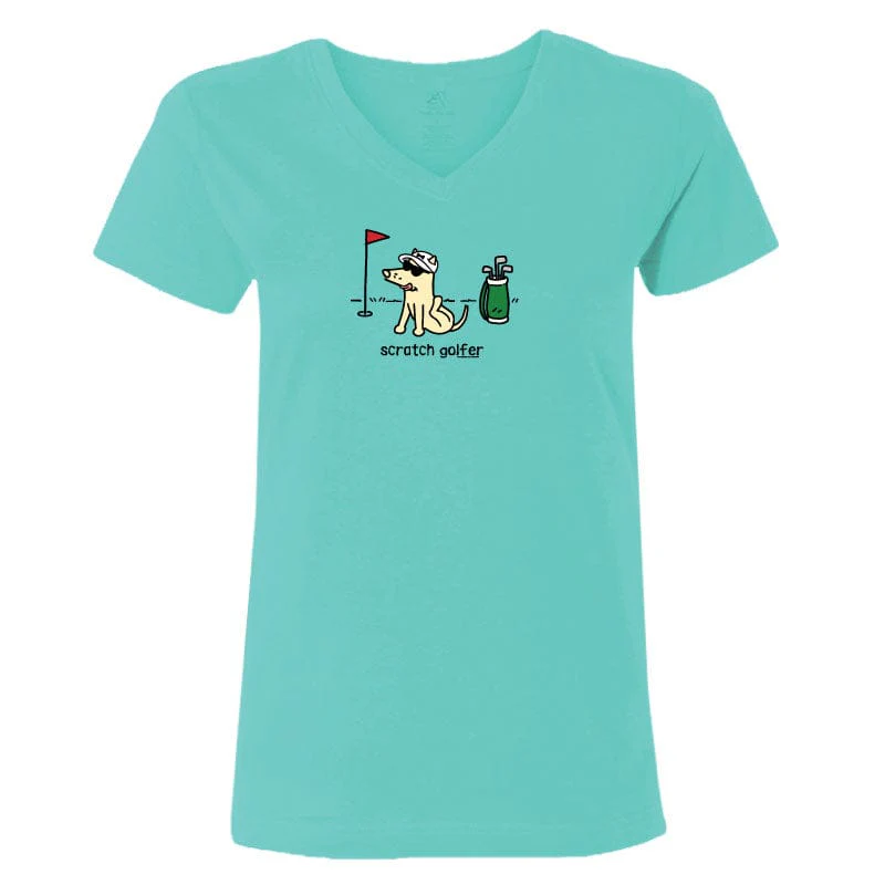 Scratch Golfer - Ladies T-Shirt V-Neck - Image 3