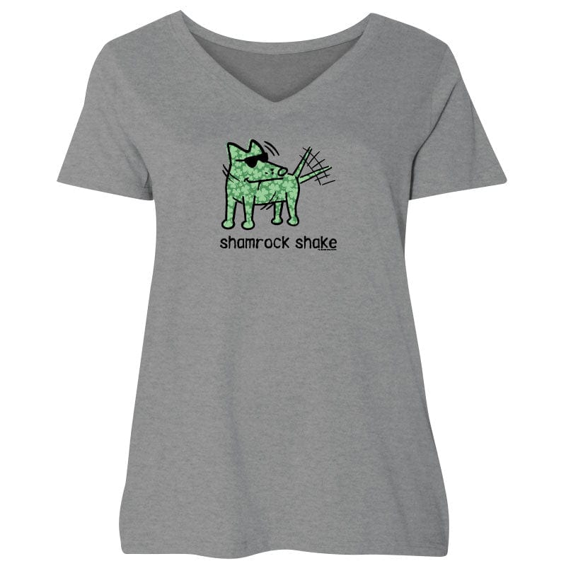 Shamrock Shake - Ladies Curvy V-Neck Tee