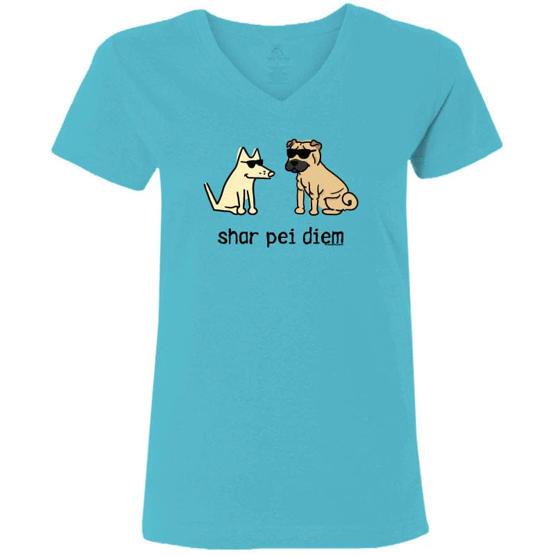 Shar Pei Diem - Ladies T-Shirt V-Neck - Image 3