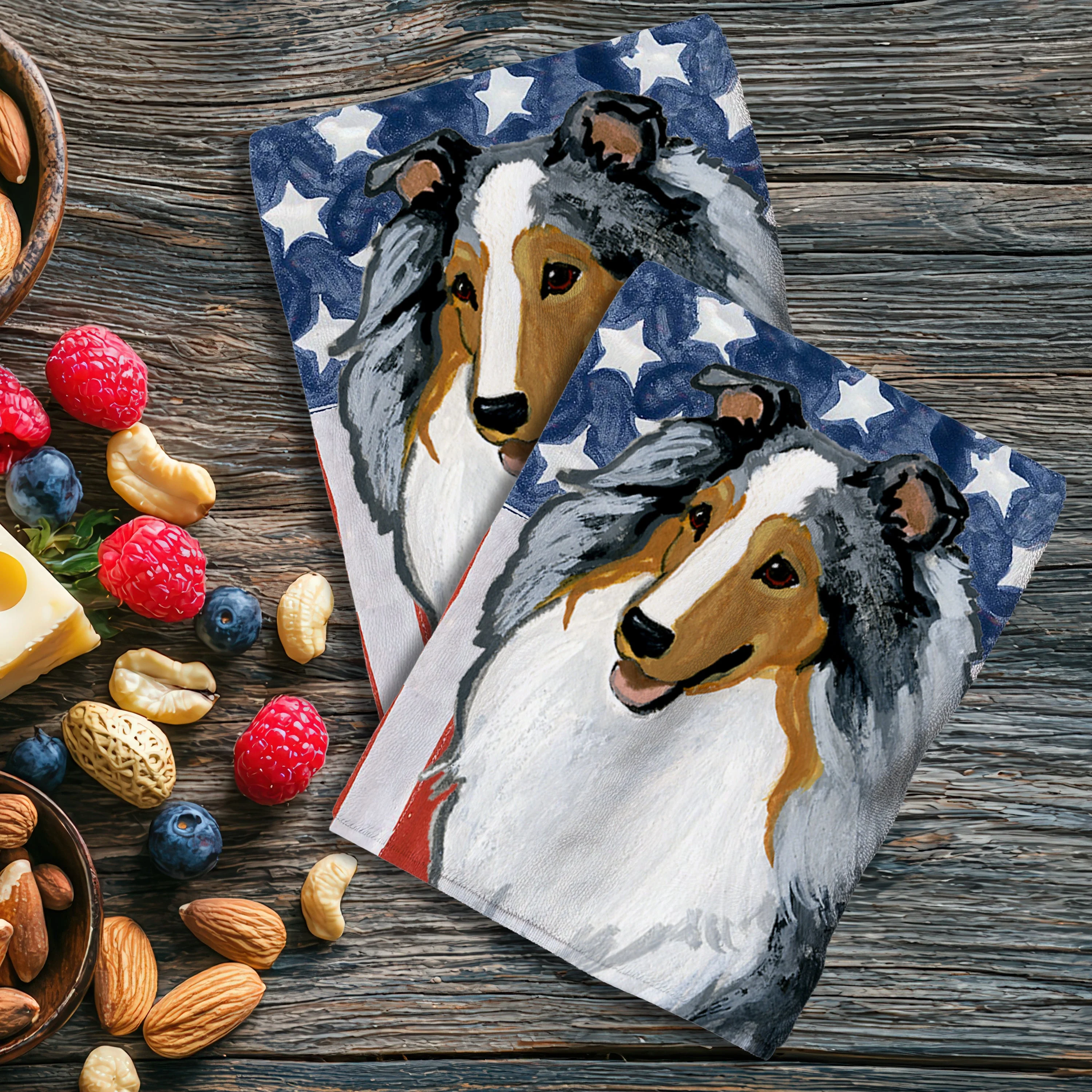 Shetland Sheepdog Americana Kitchen Towel Set - Image 2
