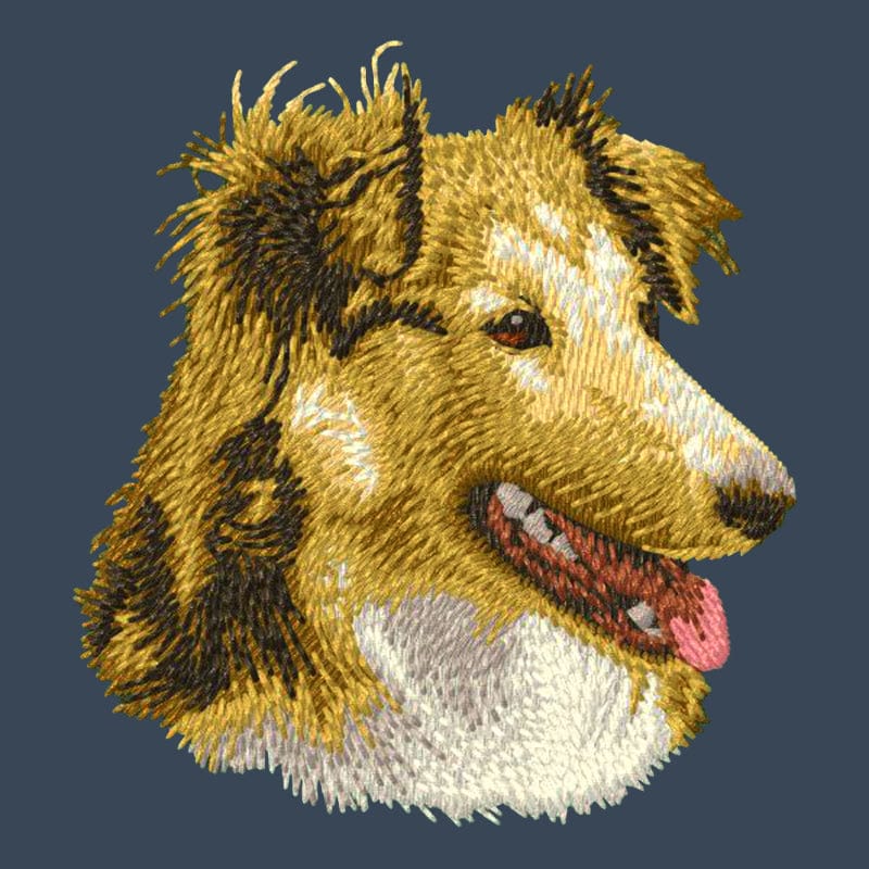 Shetland Sheepdog Embroidered Women's Denim Shirt - Image 4