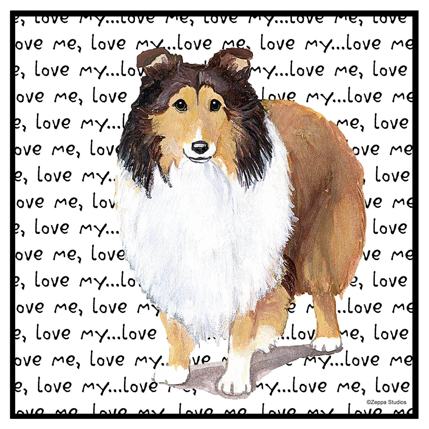 Shetland Sheepdog Love Text - Women's V-Neck T-Shirt - Image 2
