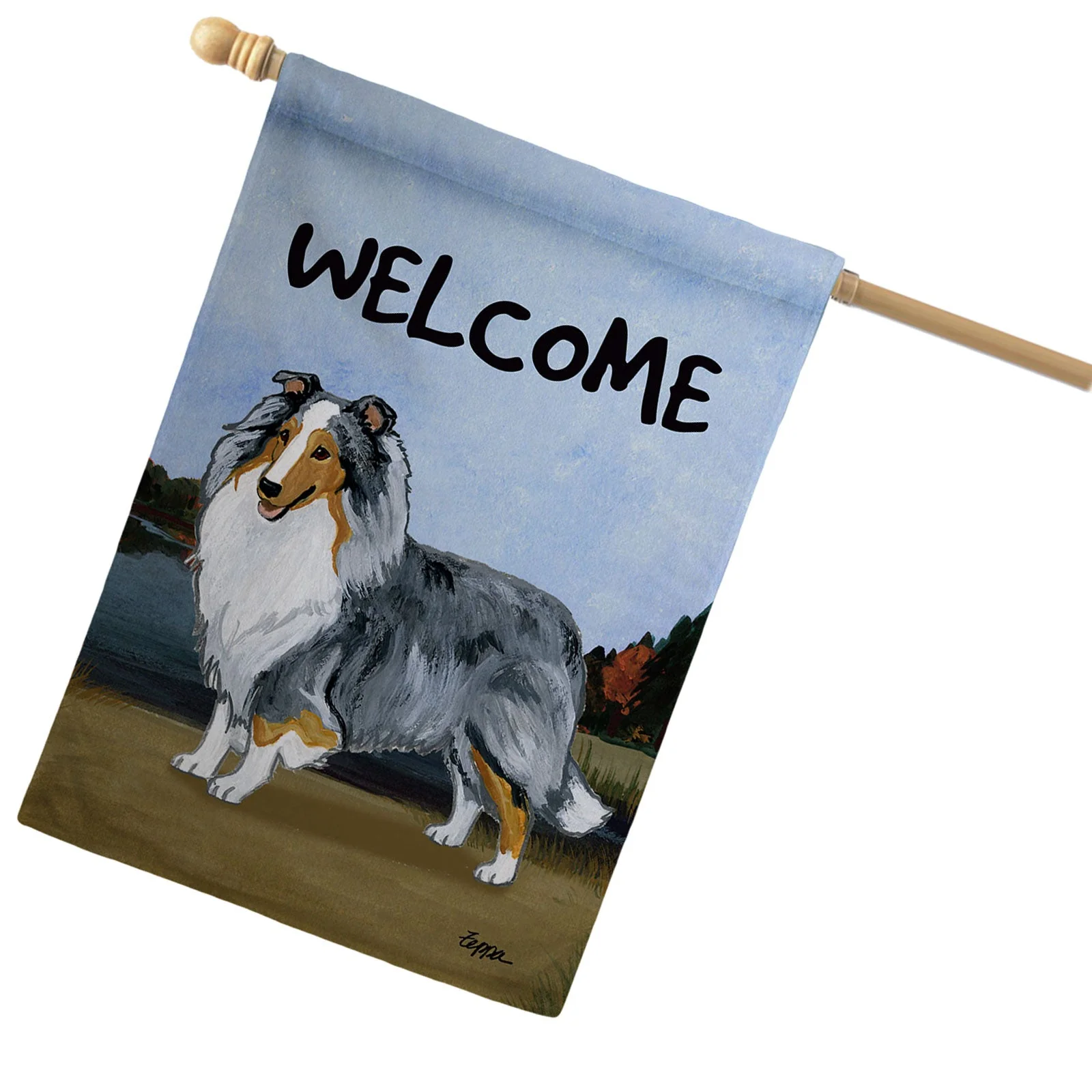 Shetland Sheepdog House Flag - Image 2