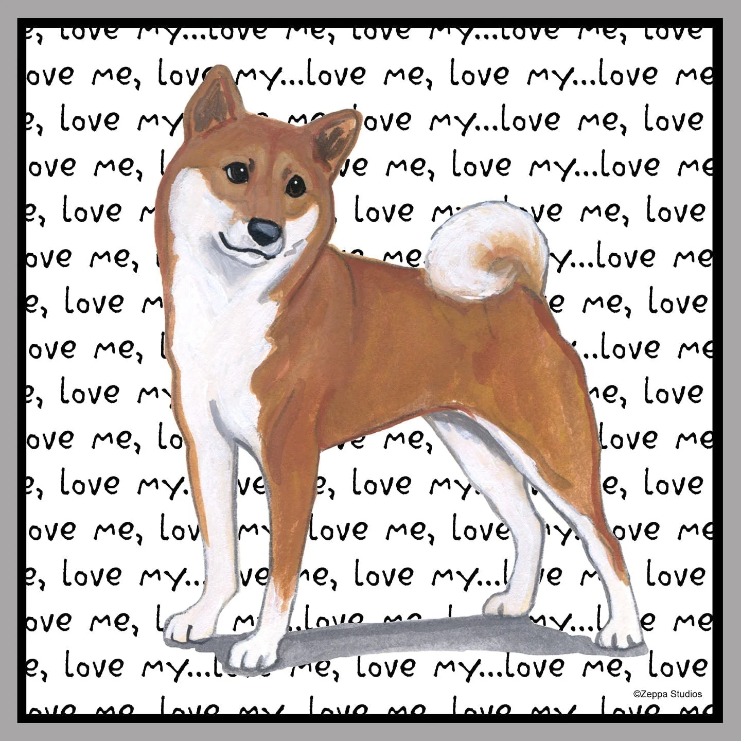 Shiba Inu Love Text - Women's V-Neck T-Shirt - Image 2
