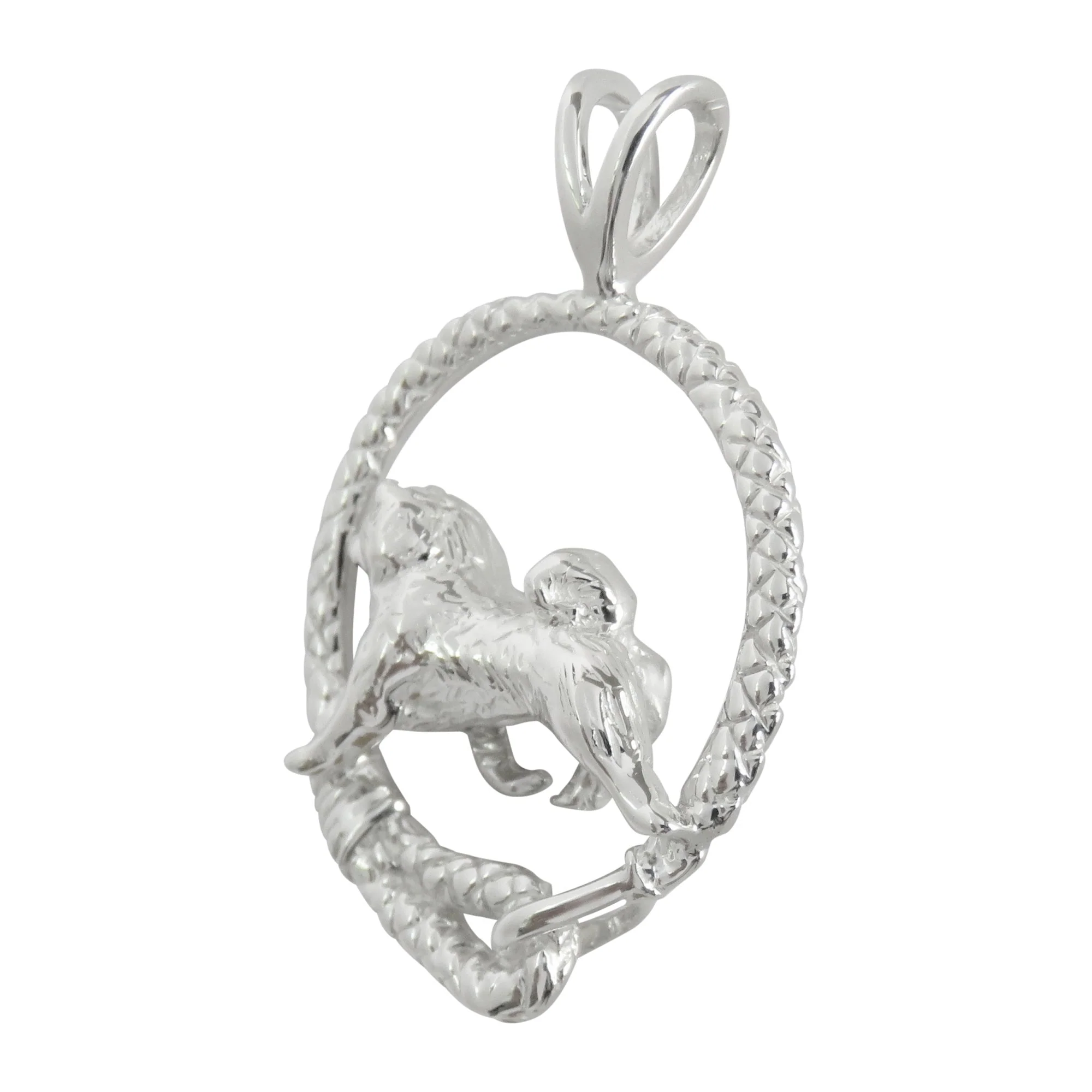 Shiba Inu in Sterling Silver Leash Pendant - Image 2