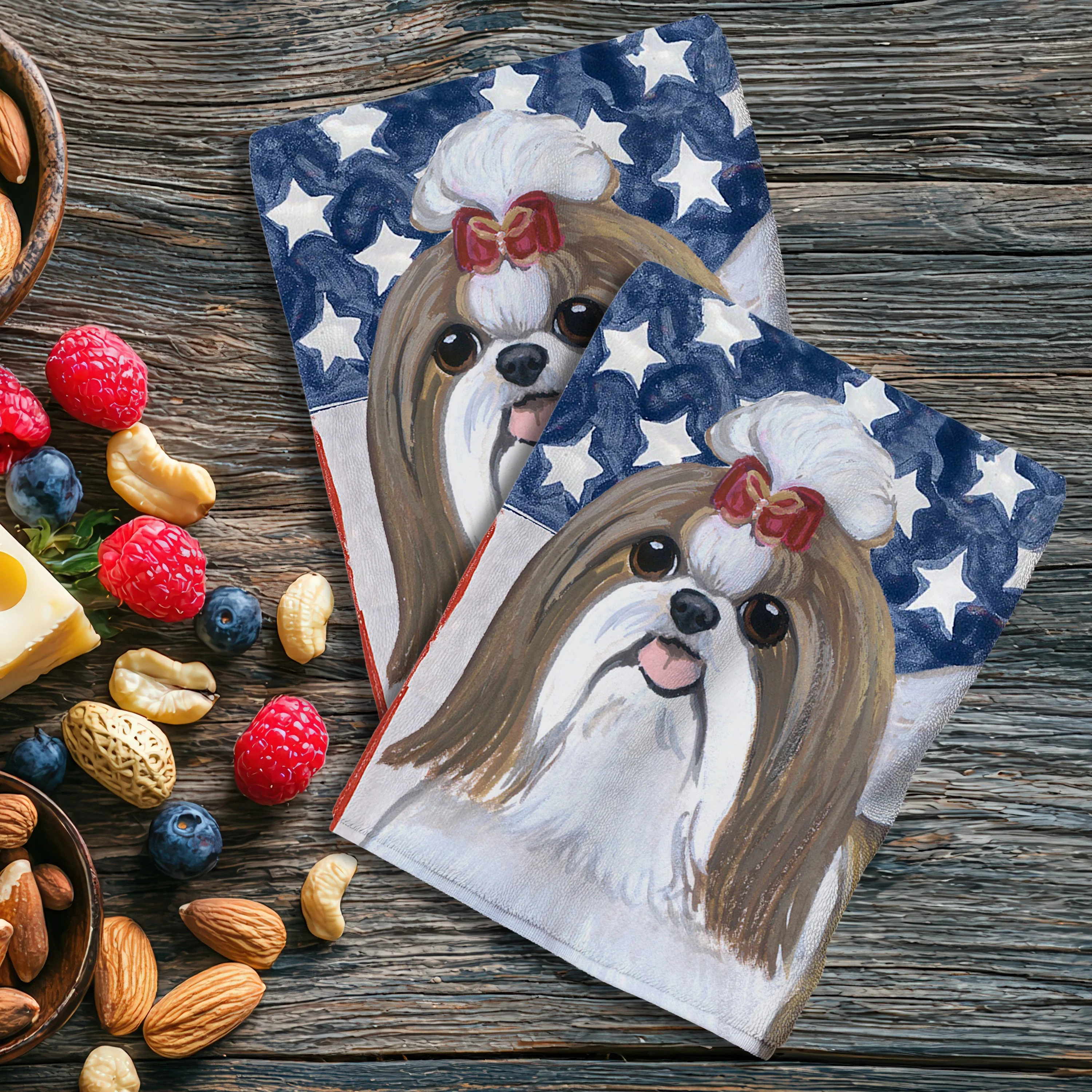 Shih Tzu Americana Kitchen Towel Set - Image 2