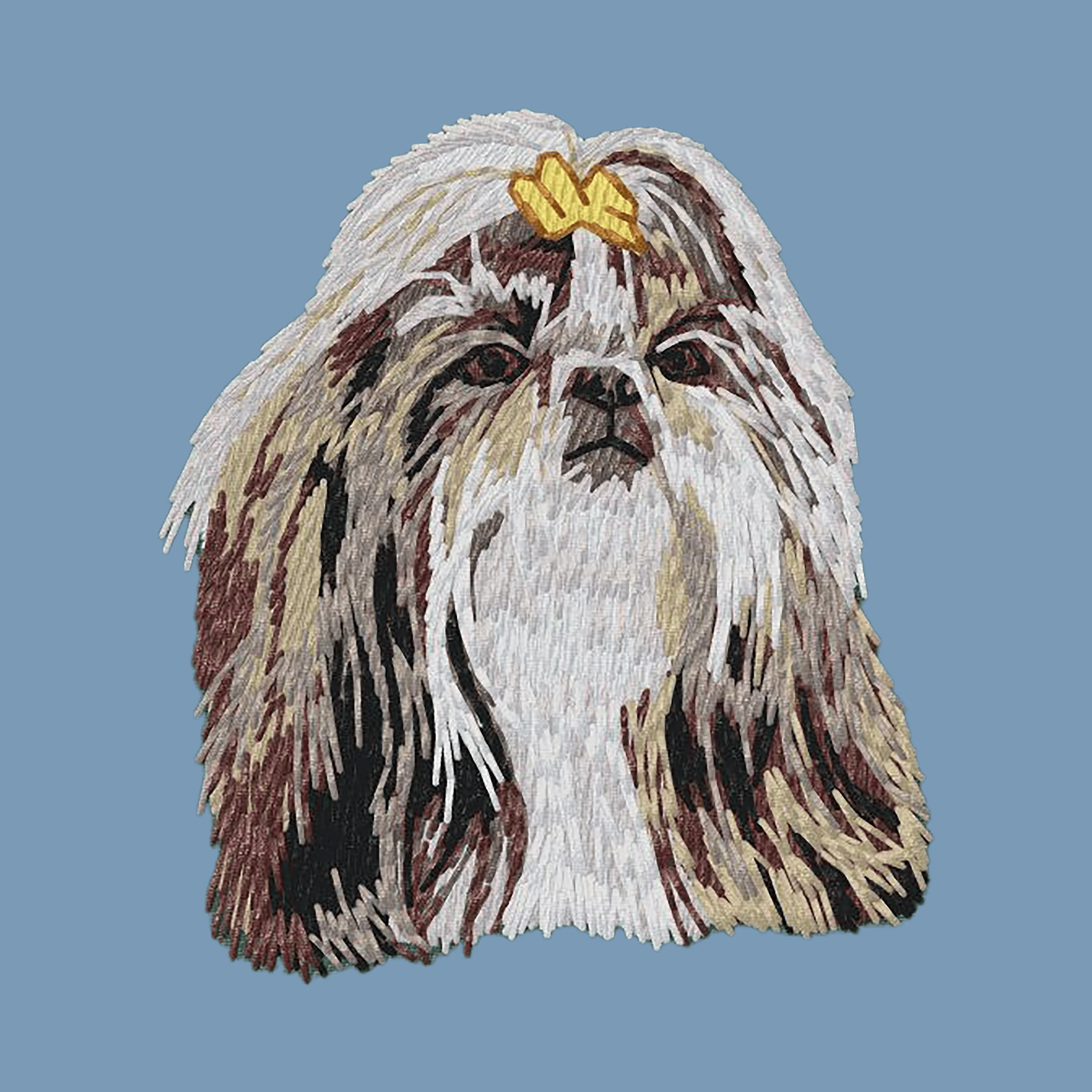 Shih Tzu Embroidered Men's Denim Shirt - Image 2