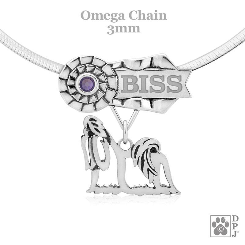 Shih Tzu, Show Cut, Body, Engravable Ribbon Charm Holder