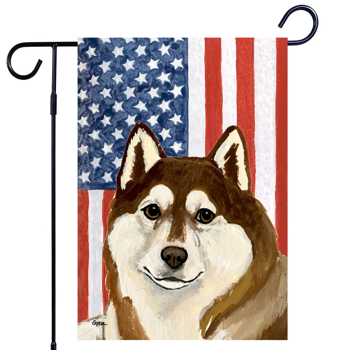 Siberian Husky Americana Garden Flag - Image 2
