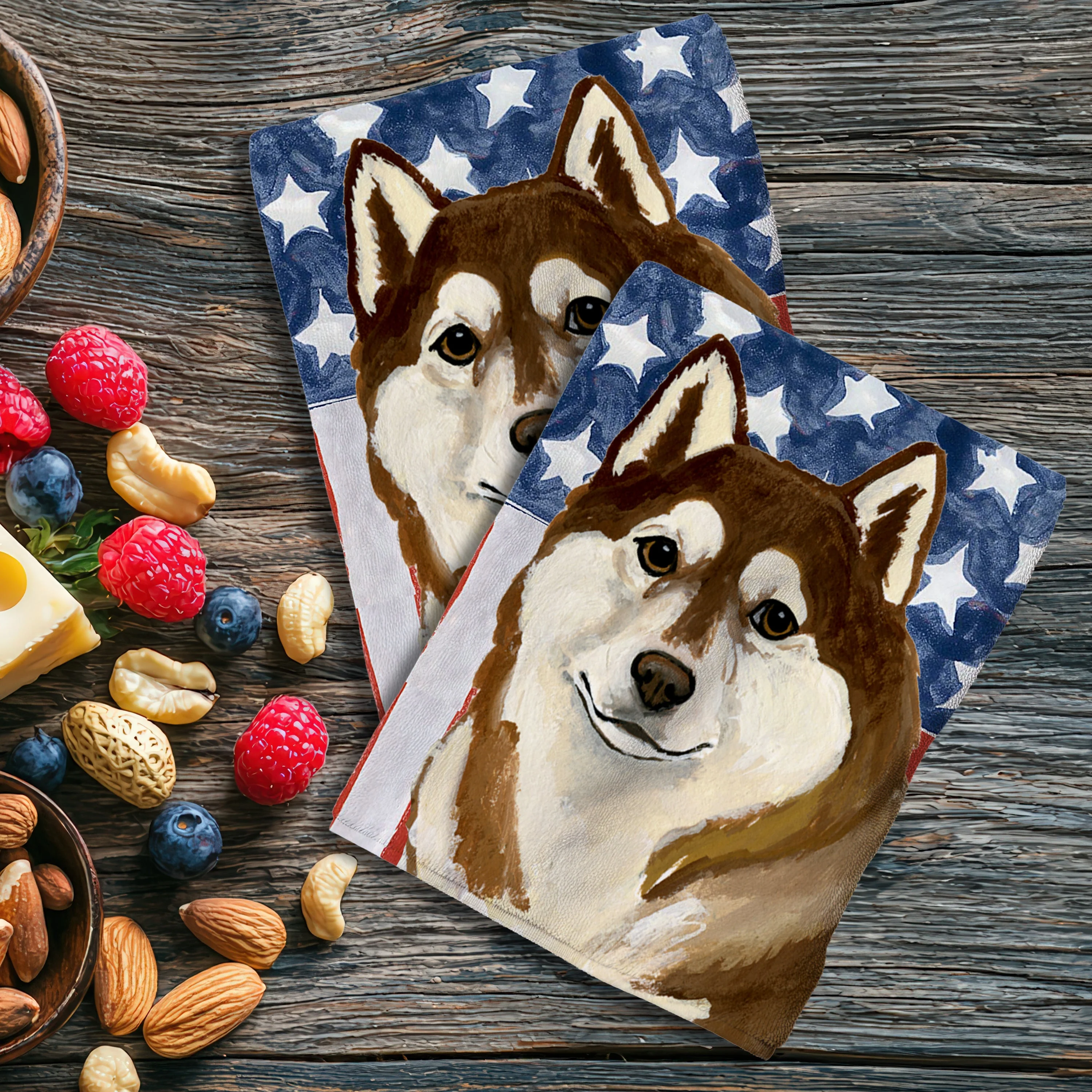 Siberian Husky Americana Kitchen Towel Set - Image 2