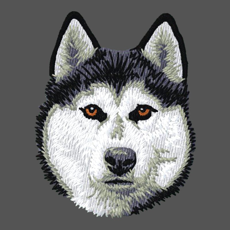 Siberian Husky Embroidered Men's Fleece Jacket - Image 2