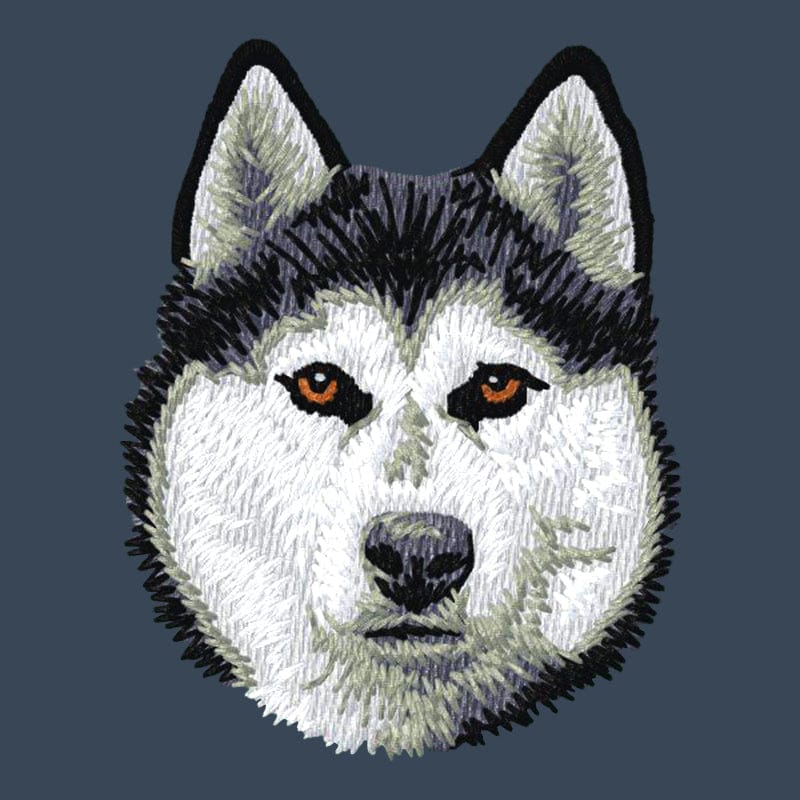 Siberian Husky Embroidered Women's Denim Shirt - Image 4
