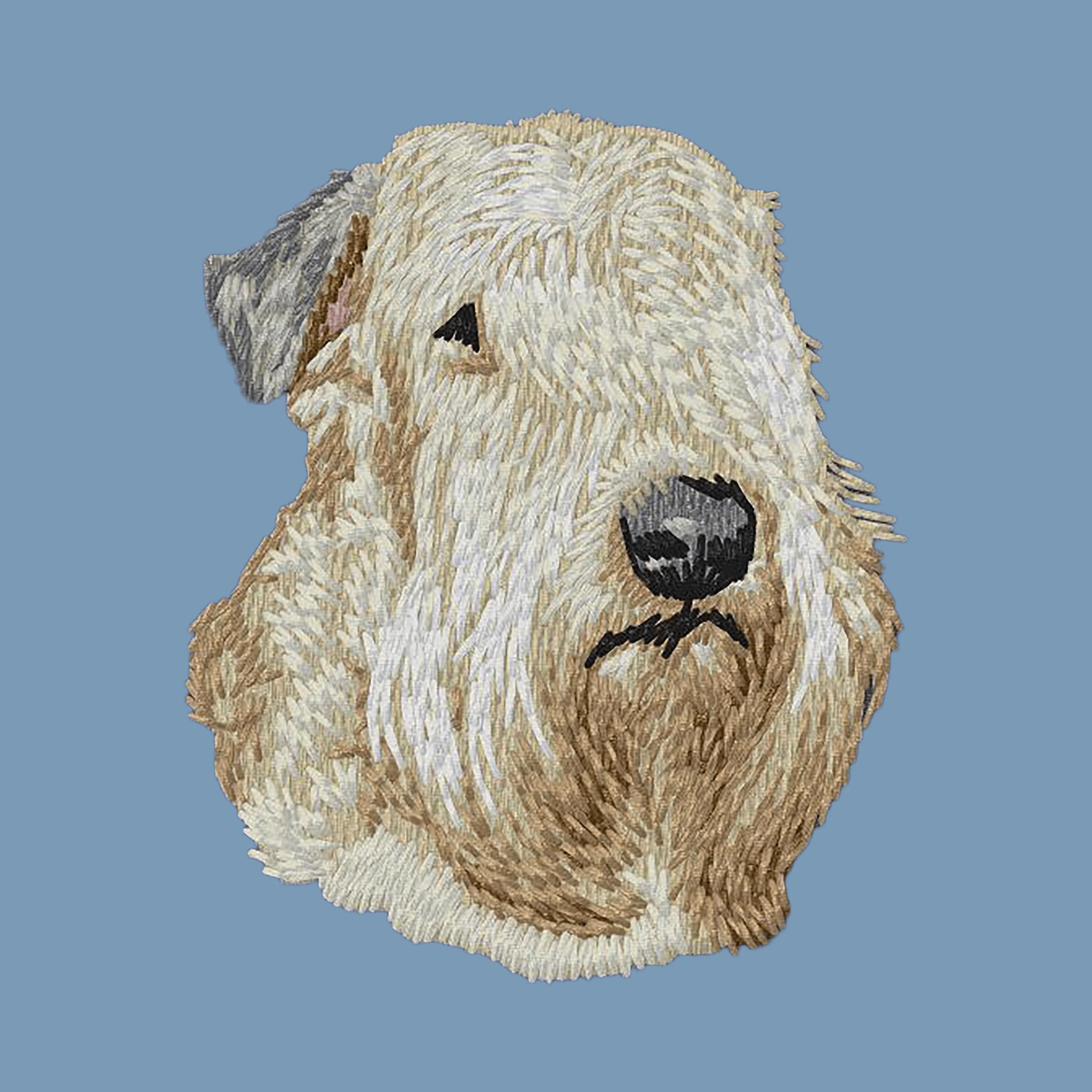 Soft Coated Wheaten Terrier Embroidered Men's Denim Shirt - Image 2
