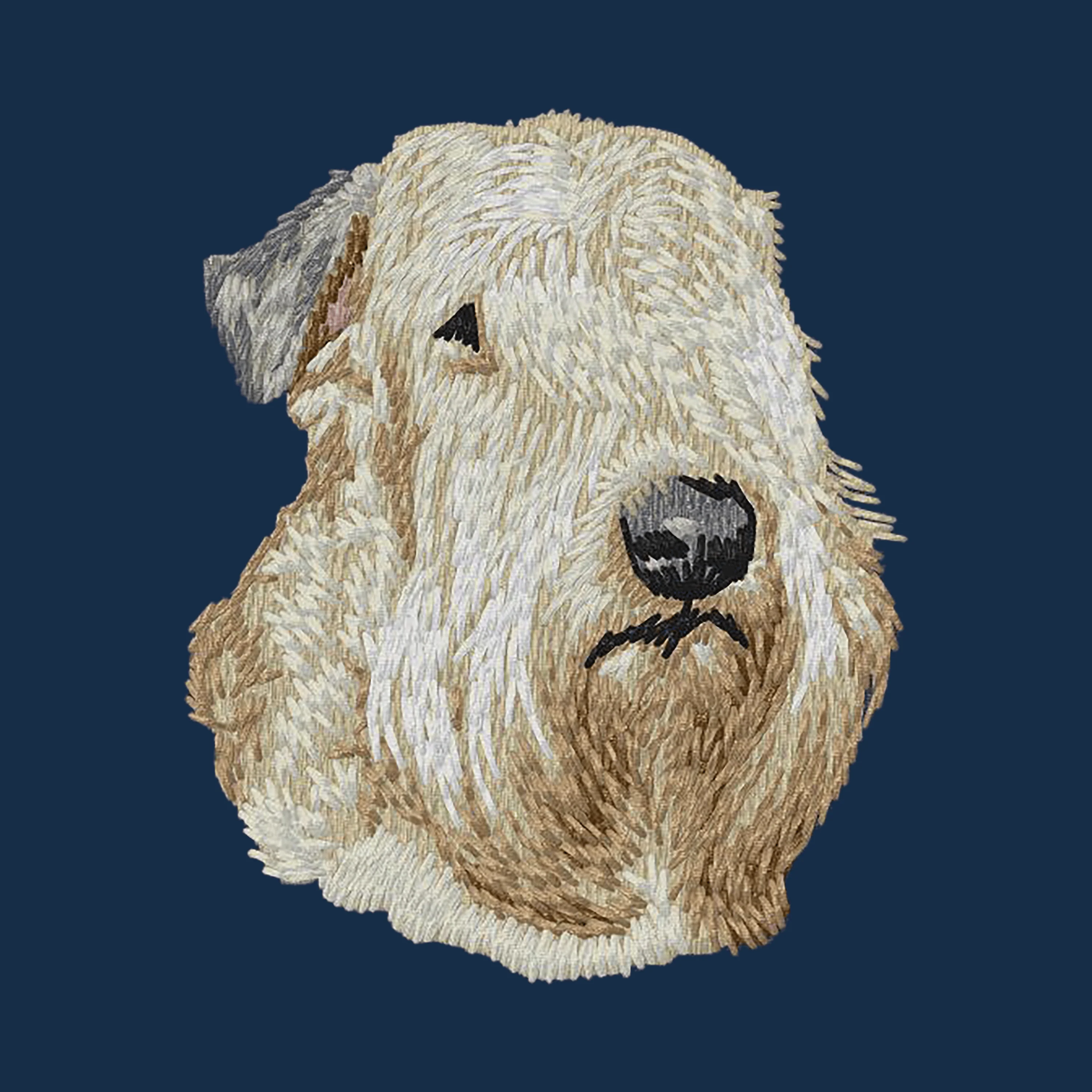 Soft Coated Wheaten Terrier Embroidered Men's Denim Shirt - Image 4