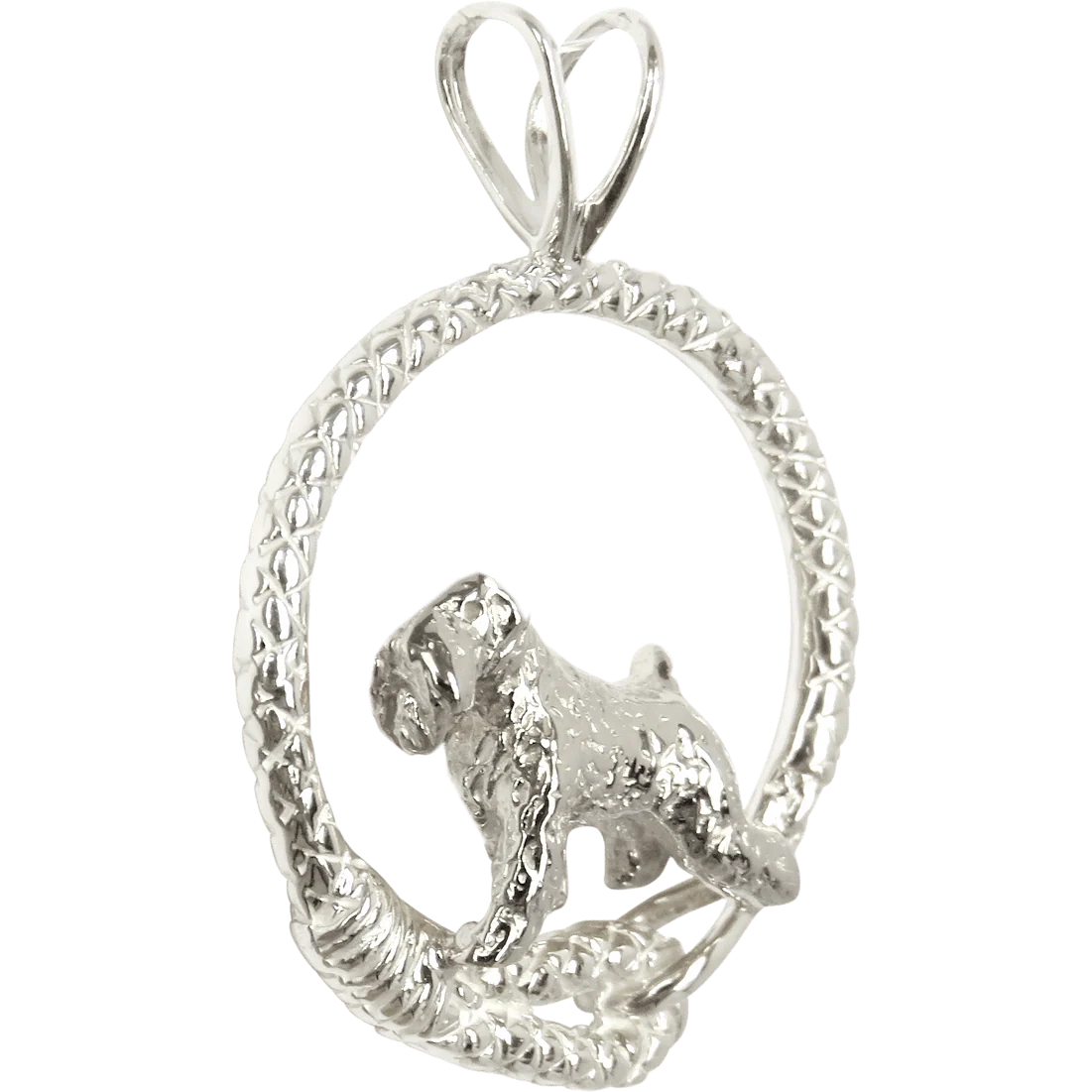 Soft Coated Wheaten Terrier in Solid Sterling Silver Leash Pendant - Image 2