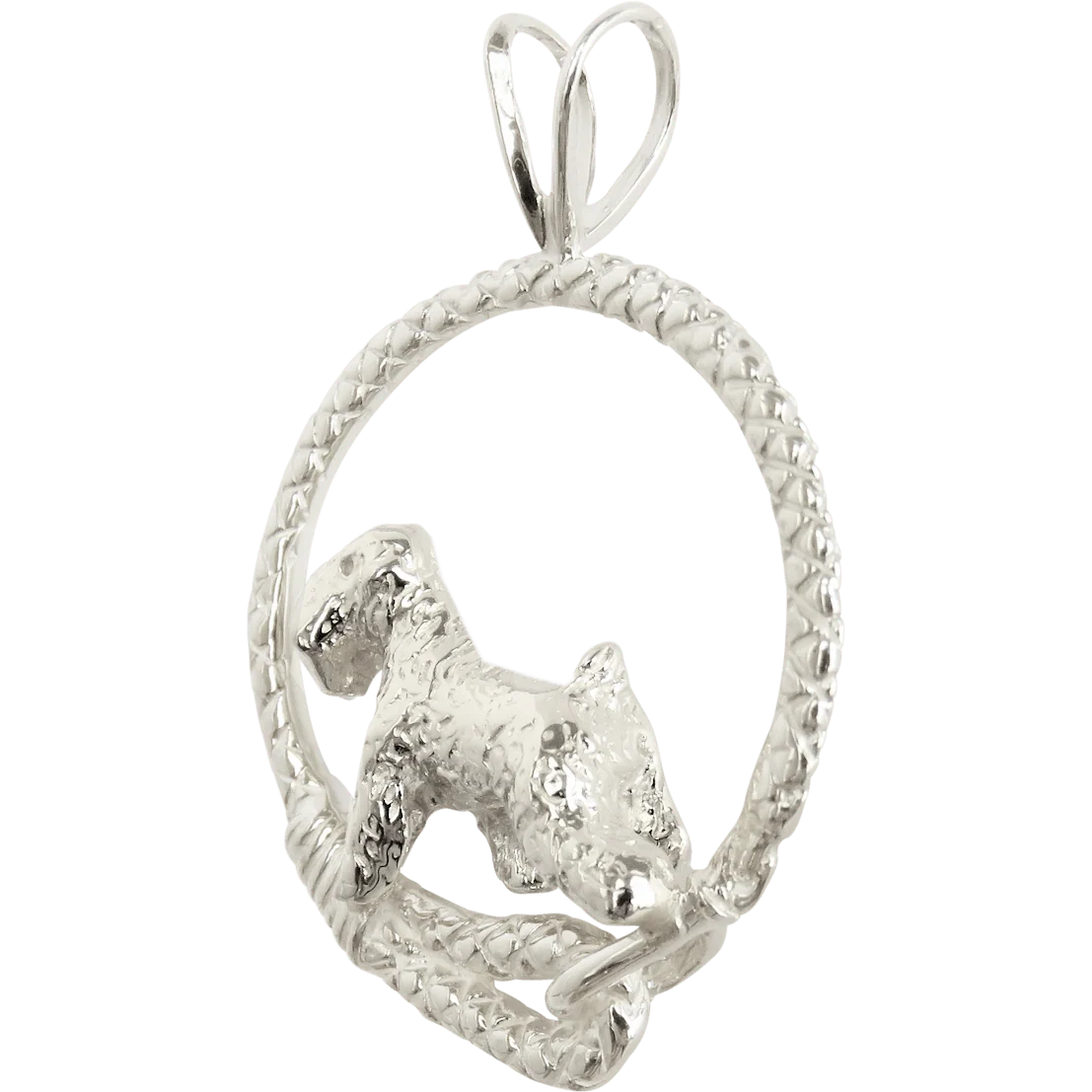 Soft Coated Wheaten Terrier in Solid Sterling Silver Leash Pendant - Image 3