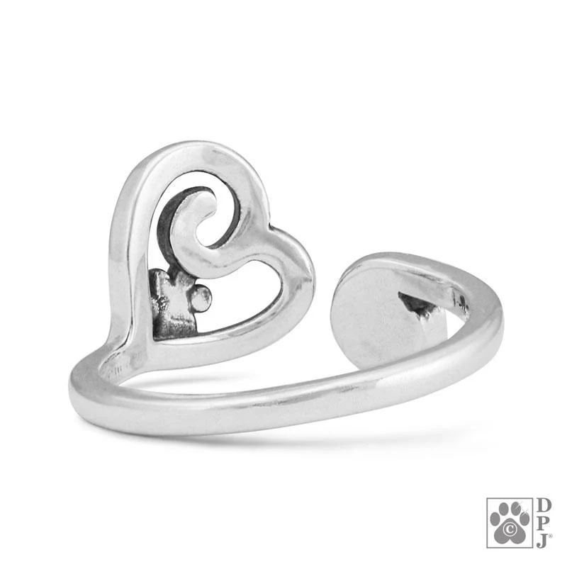Sterling Silver Pawer of Love Adjustable Ring w/Crystal - Image 3