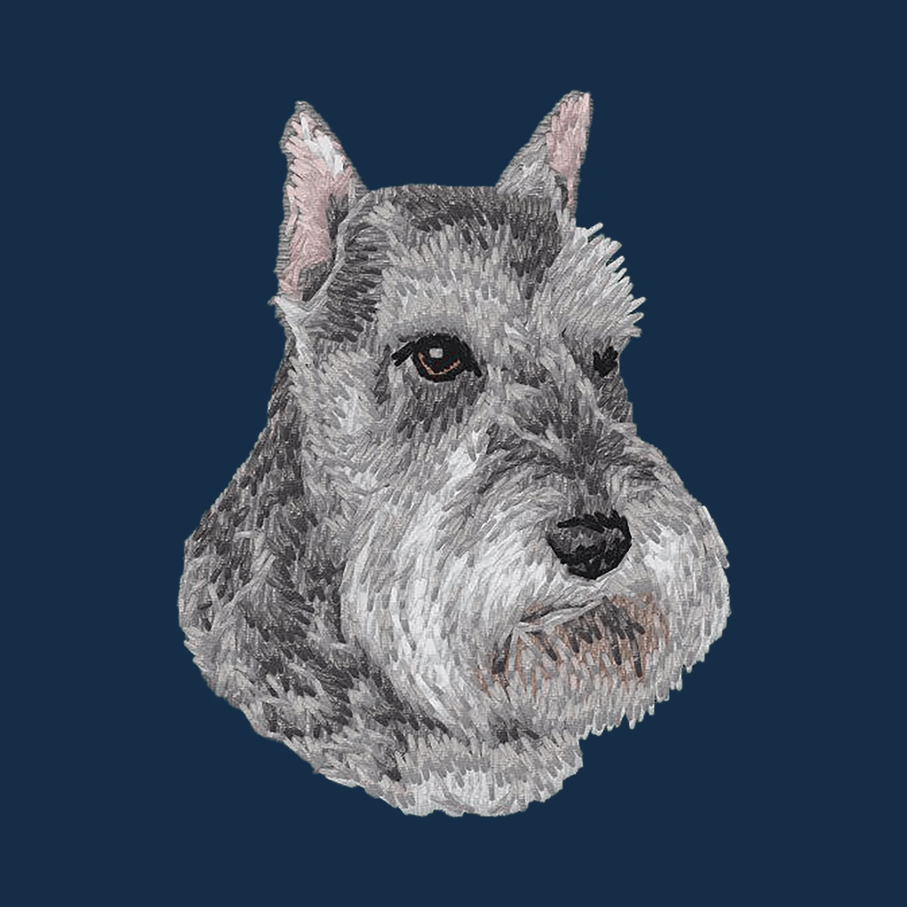 Schnauzer Embroidered Men's Denim Shirt - Image 4
