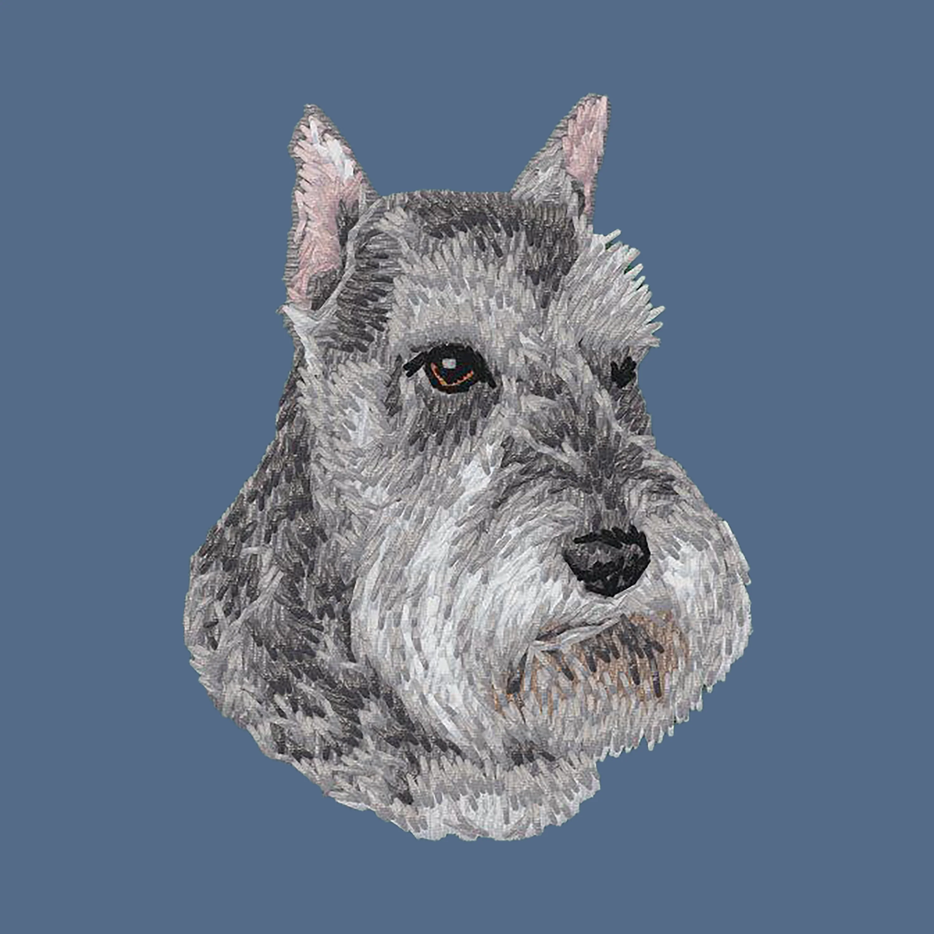 Schnauzer Embroidered Women's Denim Shirt - Image 2
