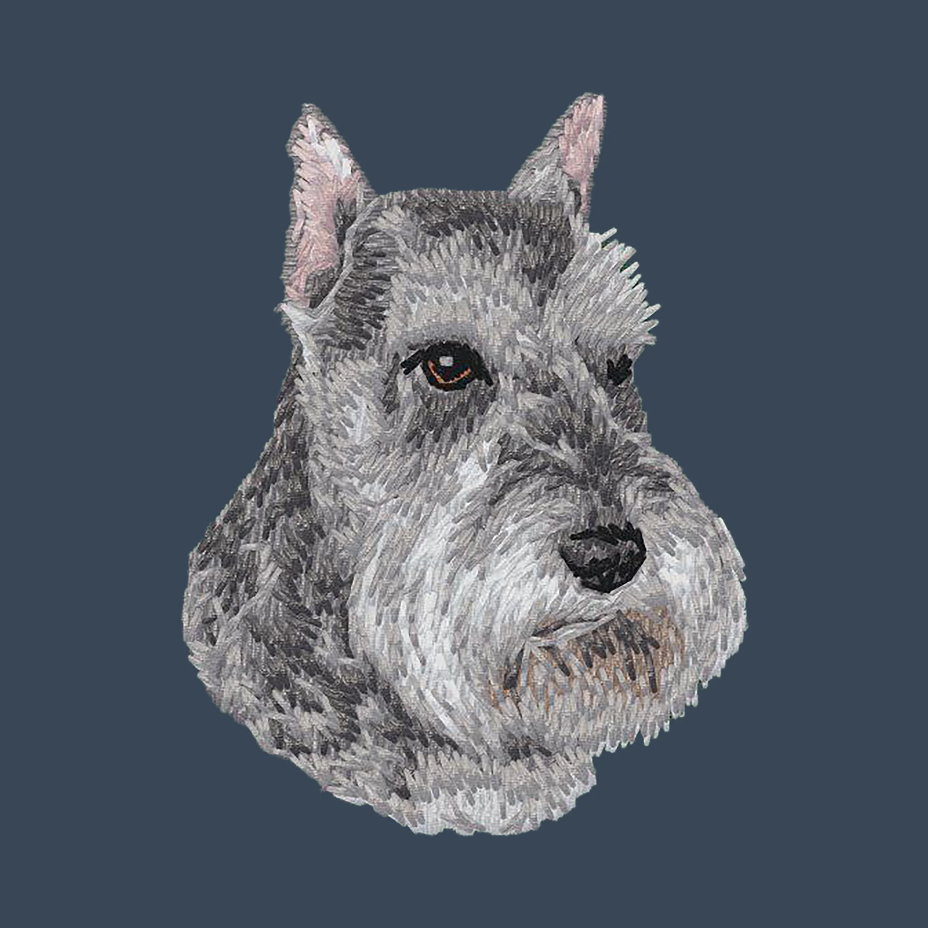 Schnauzer Embroidered Women's Denim Shirt - Image 4