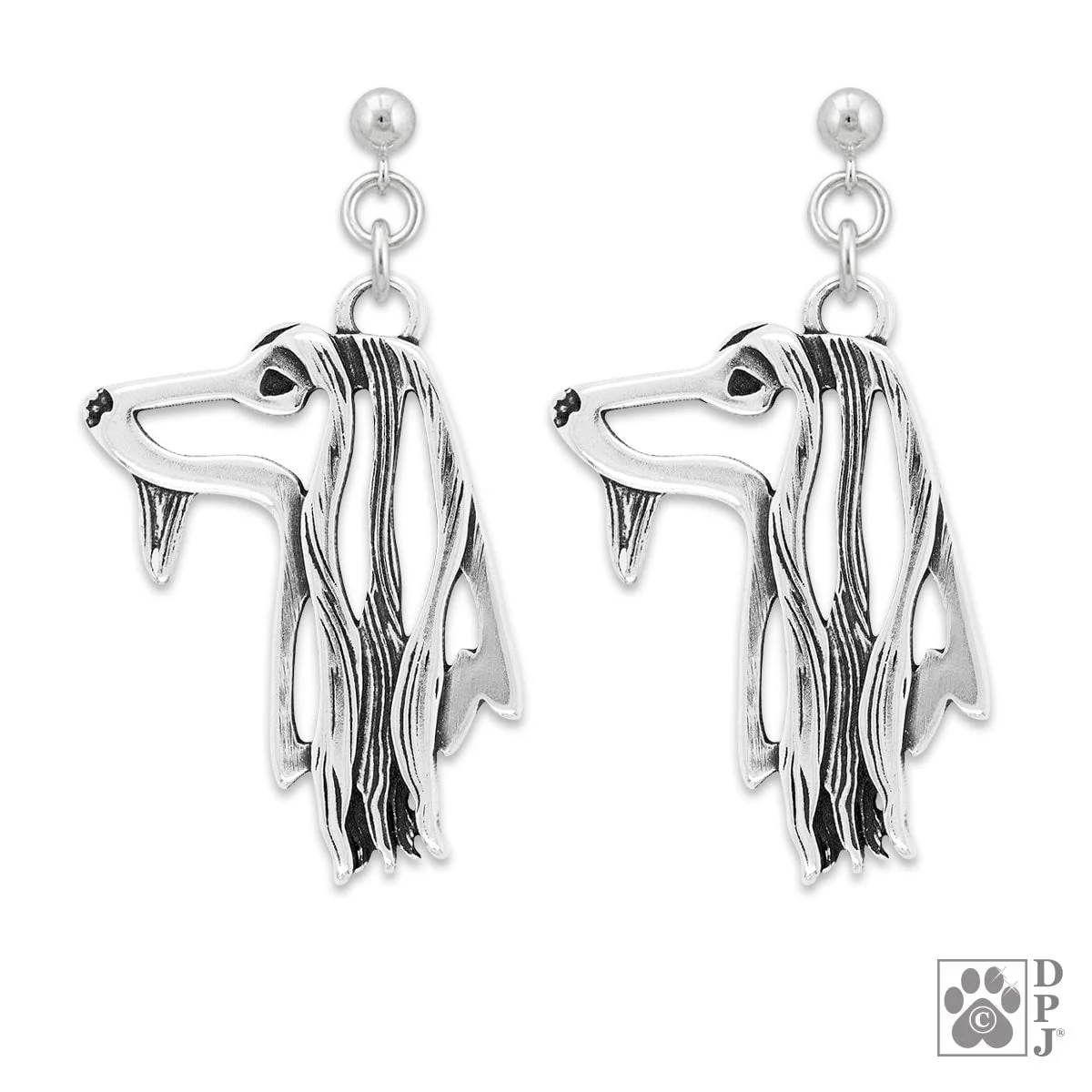 Afghan Hound Sterling Silver Earrings - Image 2