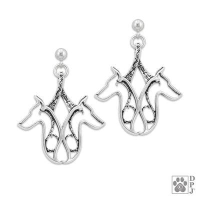 Doberman Pinscher Duo Sterling Silver Earrings - Image 2