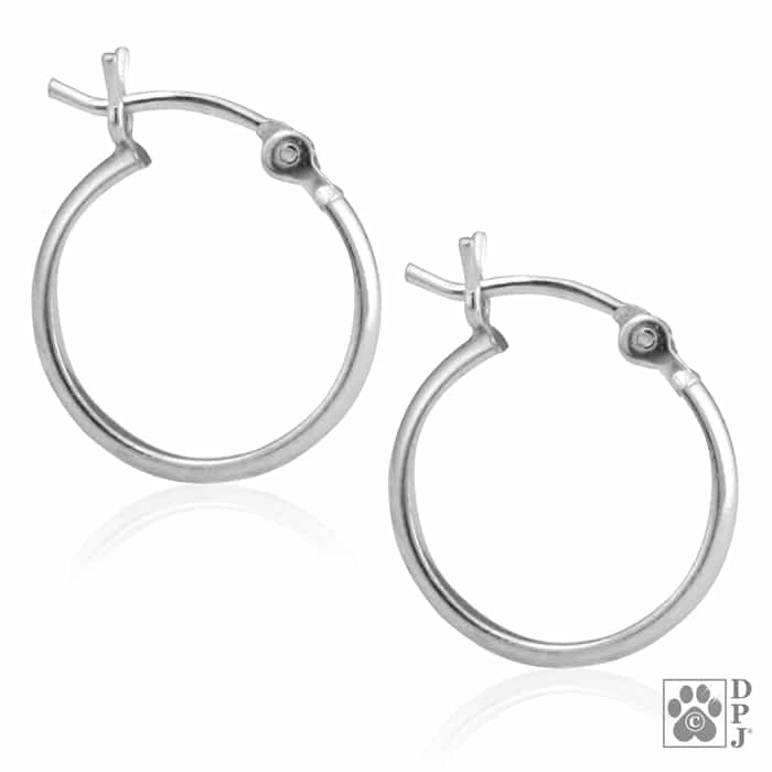Sterling Silver Hoop Earrings, 18mm - Image 2