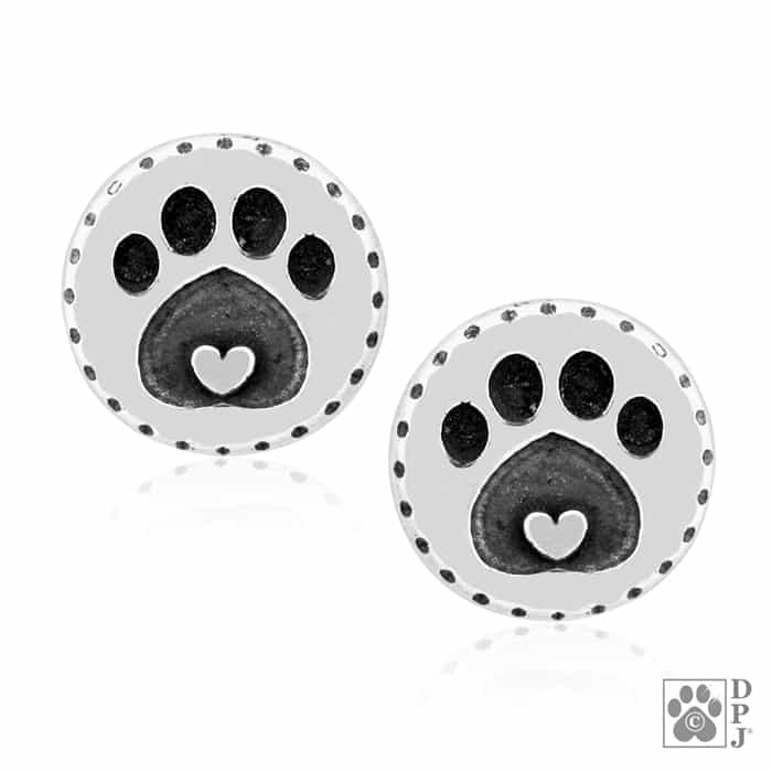 K-9 Cute - Paw Print Post Earrings