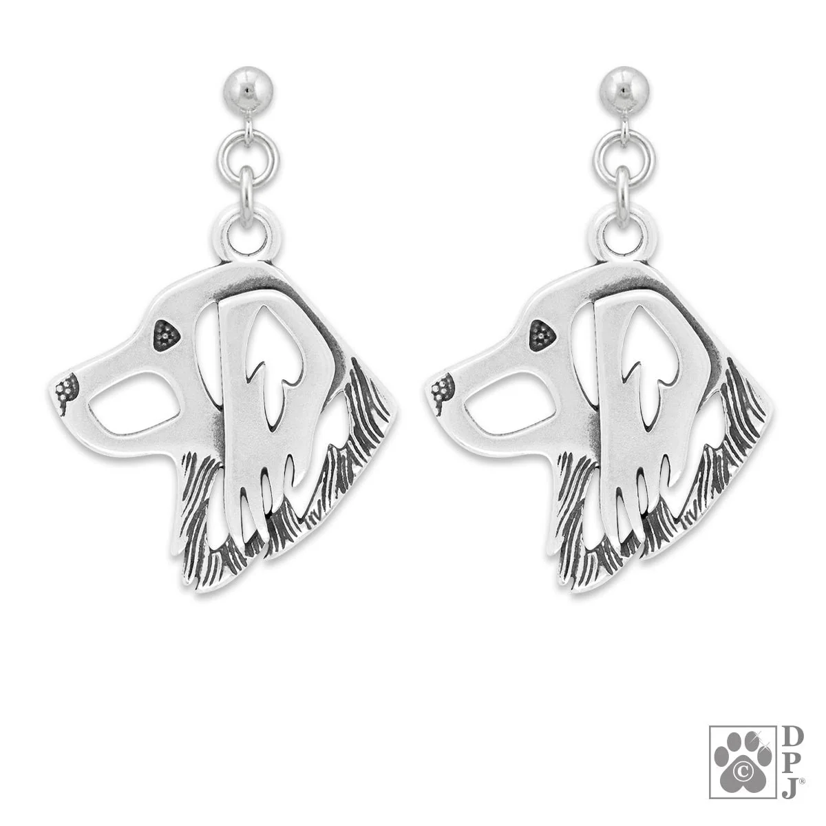 Sterling Silver Nederlandse Kooikerhoundje Earrings - Image 2